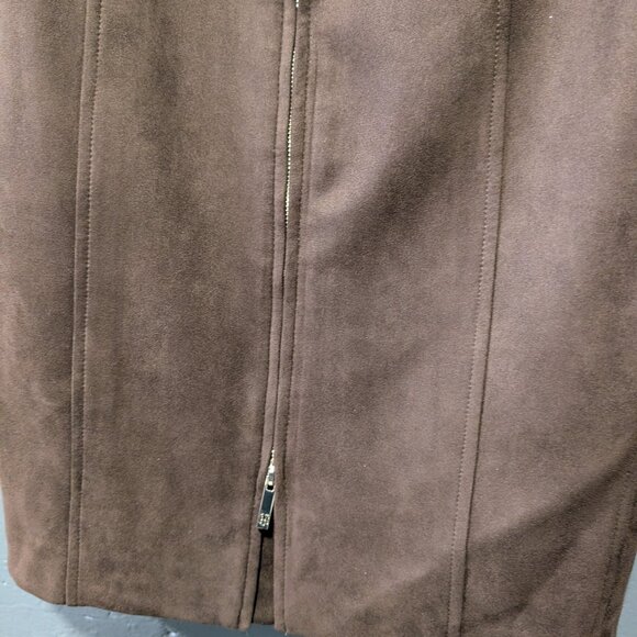 BNWT Tommy Hilfiger Brown Suede Zip Dress. Size 12 - Picture 4 of 5
